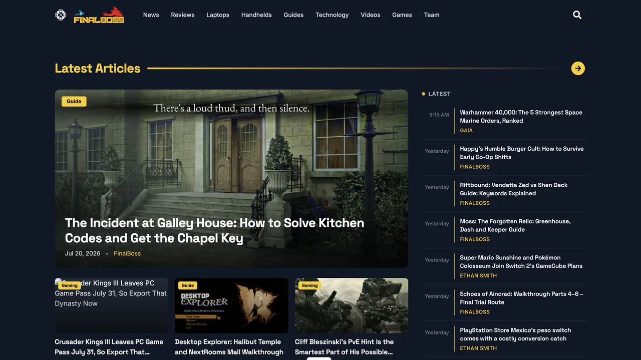 FinalBoss website