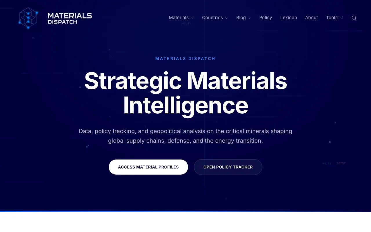 materialsdispatch.com website screenshot