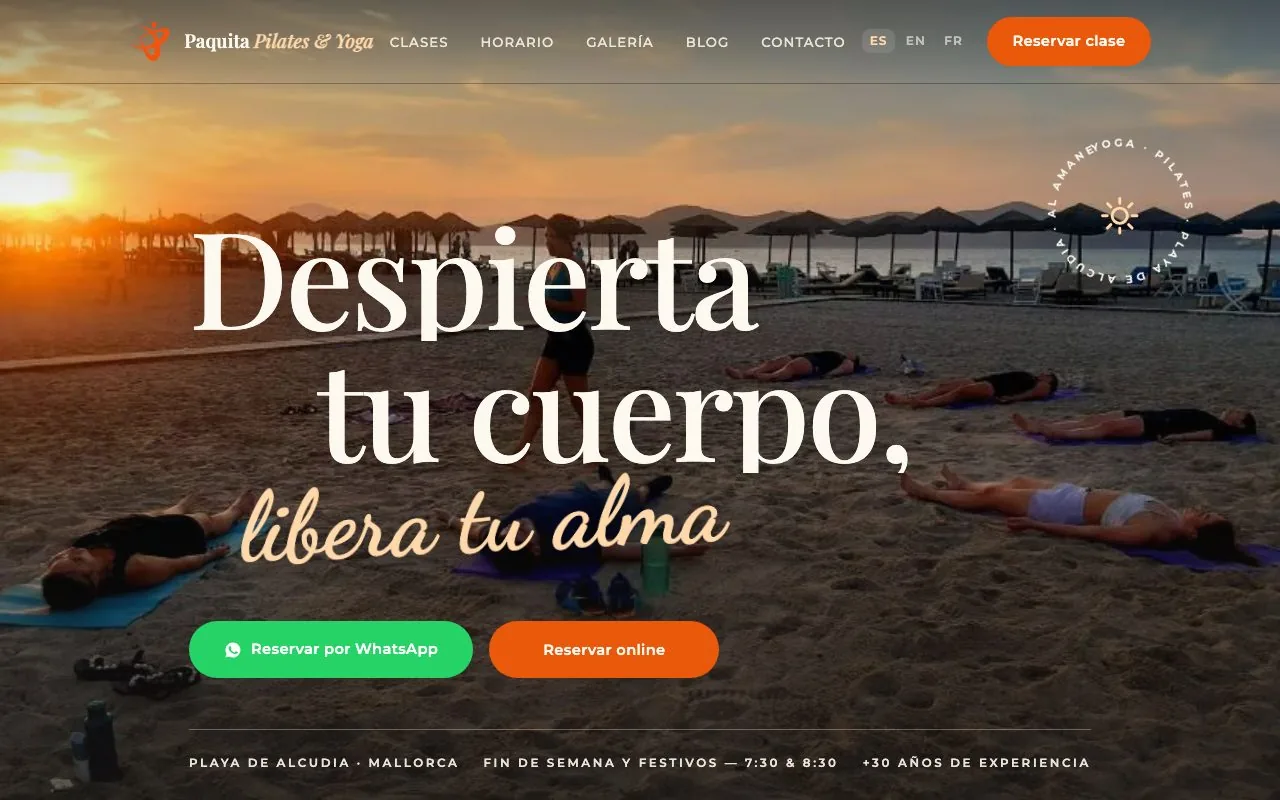 Paquita Pilates & Yoga website