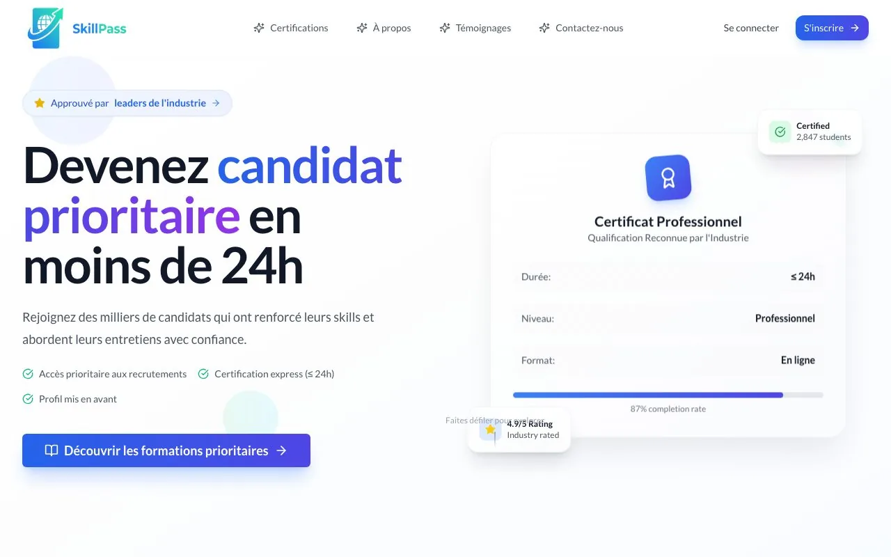SkillPass website